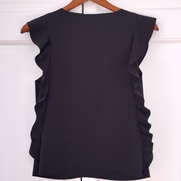 Aqua Black Cap Sleeve Ruffle Top - Picture 6 of 7
